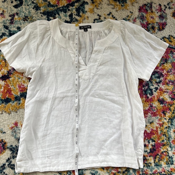 Flutter sleeve linen v-neck top, from J.Crew, #BR063, RN77388 - Picture 6 of 7